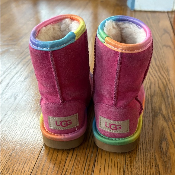 UGG Other - Hot pink Uggs with rainbow trim